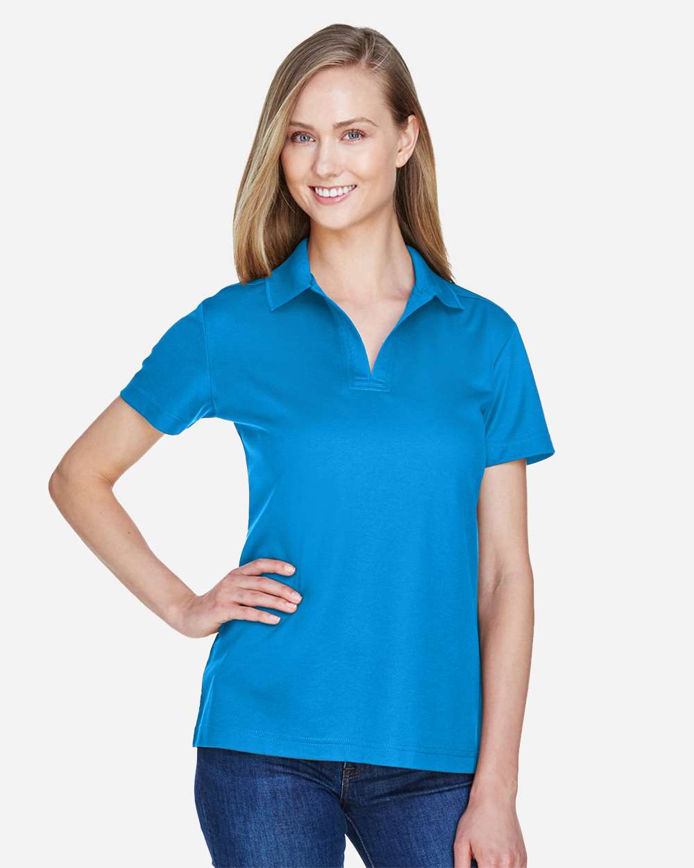 Devon & Jones Ladies CrownLux Performance Plaited Polo