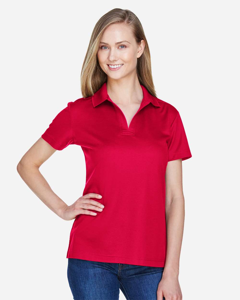 Devon & Jones Ladies CrownLux Performance Plaited Polo