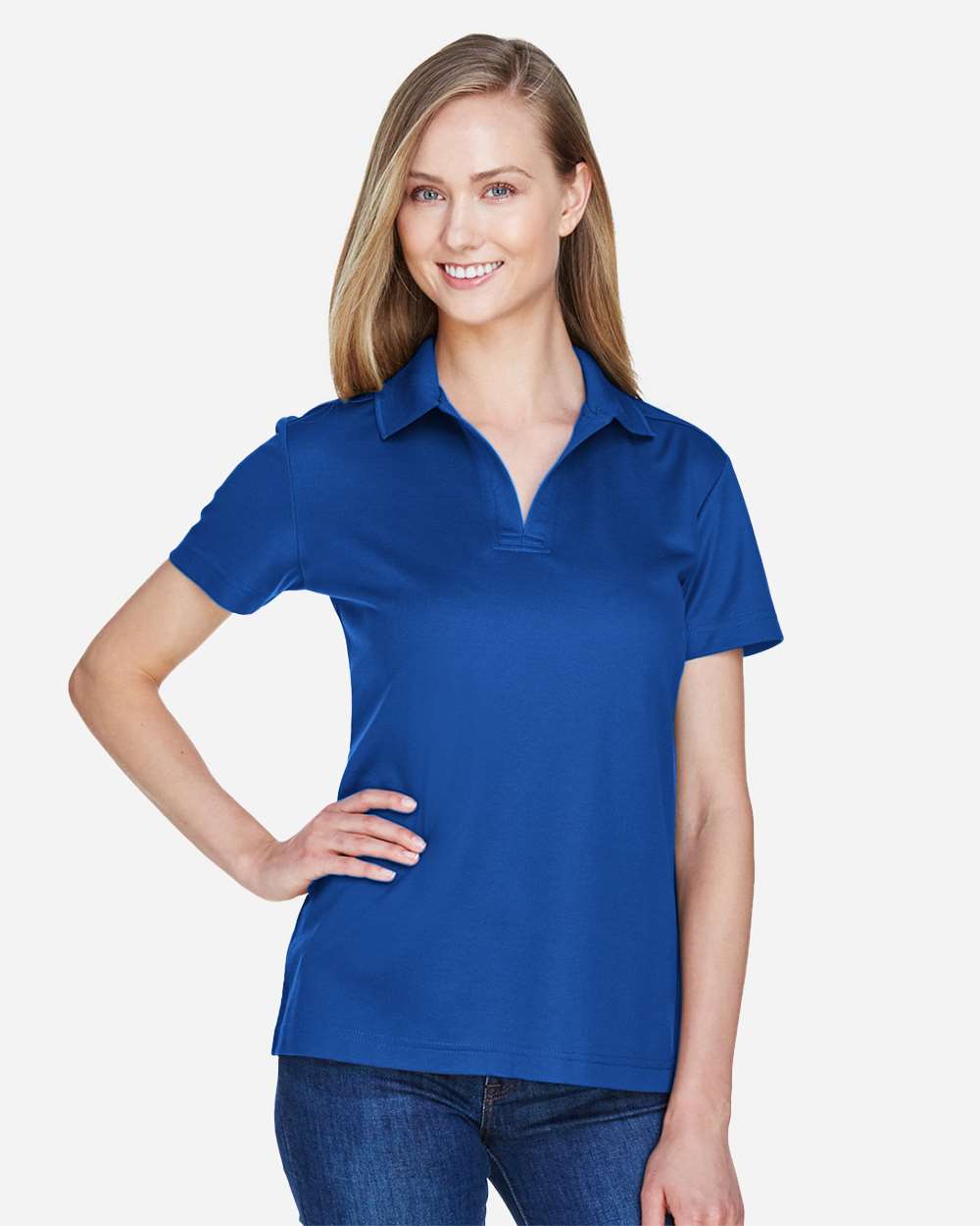 Devon & Jones Ladies CrownLux Performance Plaited Polo