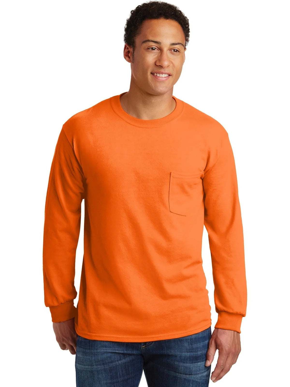 Gildan Ultra Cotton 100% US Cotton Long Sleeve T-Shirt with Pocket