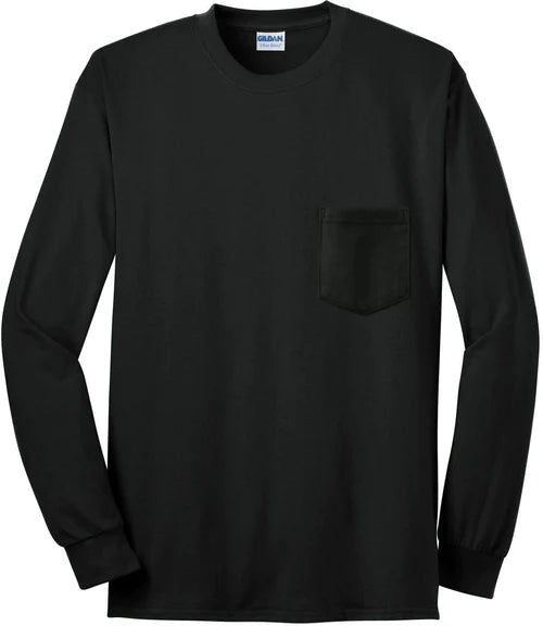 Gildan Ultra Cotton 100% US Cotton Long Sleeve T-Shirt with Pocket