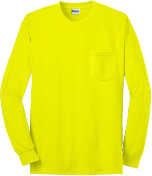 Gildan Ultra Cotton 100% US Cotton Long Sleeve T-Shirt with Pocket