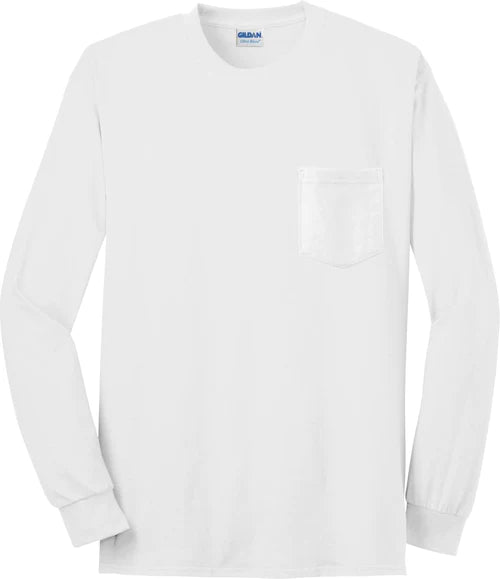Gildan Ultra Cotton 100% US Cotton Long Sleeve T-Shirt with Pocket