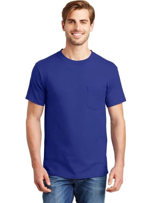 Hanes Beefy-T 100% Cotton T-Shirt with Pocket