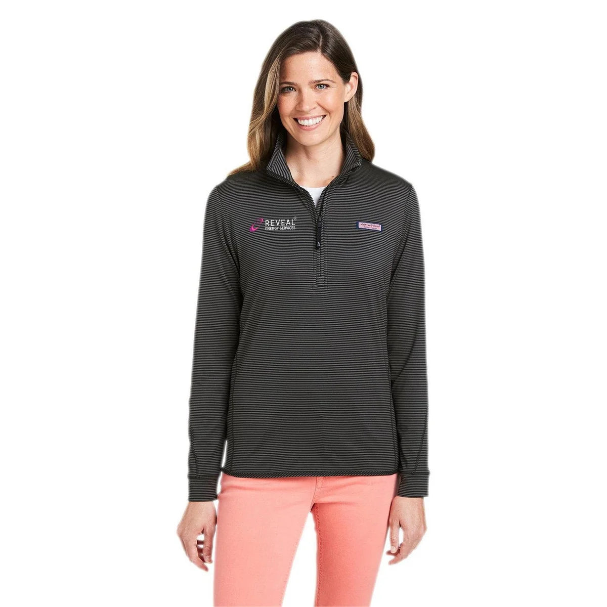 Vineyard Vines Women's Microstripe Sankaty Half-Zip Pullover