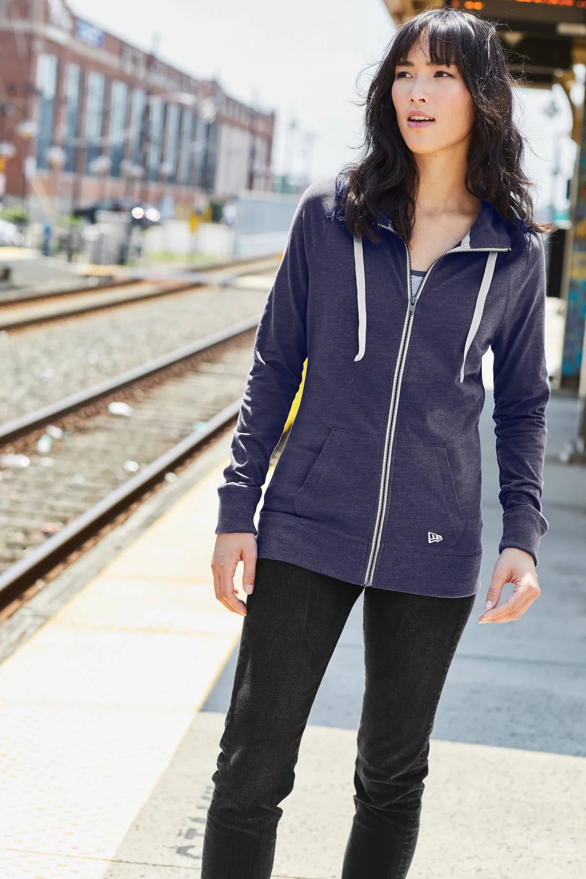 New Era Women's Sueded Cotton Blend Full-Zip Hoodie