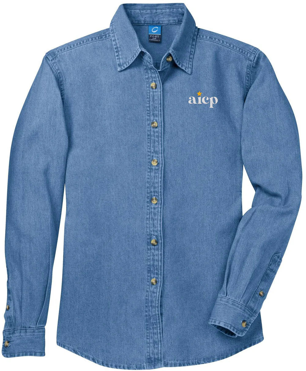 Port & Company Ladies Long Sleeve Value Denim Shirt