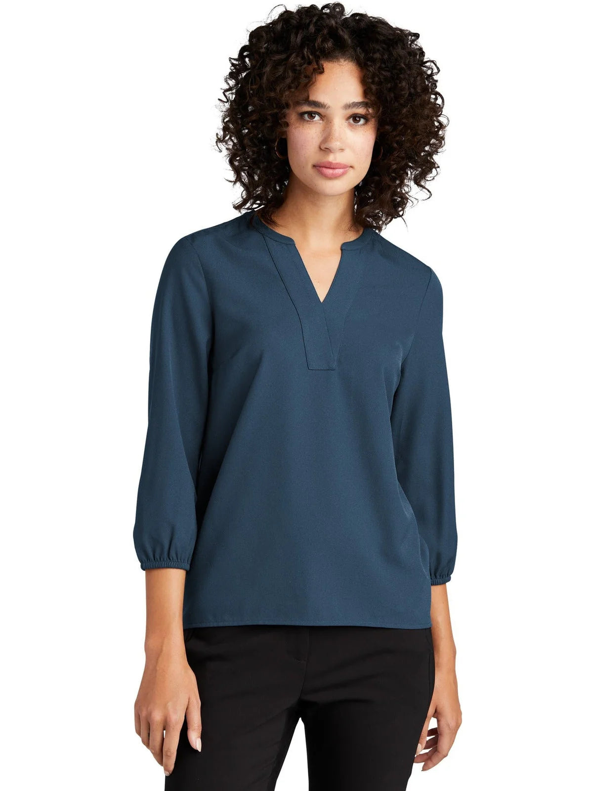 Mercer+Mettle Ladies Stretch Crepe 3/4-Sleeve Blouse