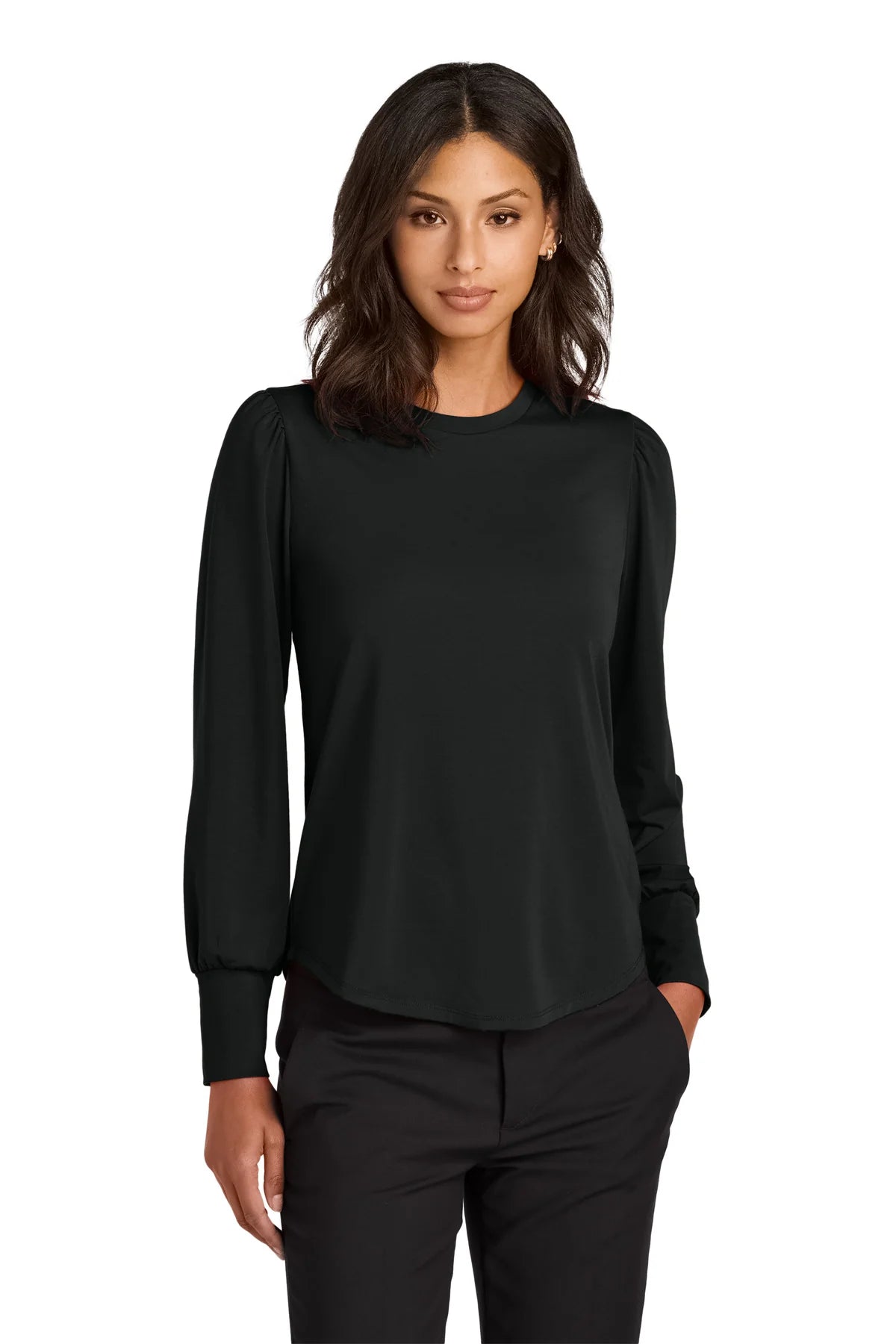 Mercer+Mettle Ladies Stretch Jersey Long Sleeve Blouson Top