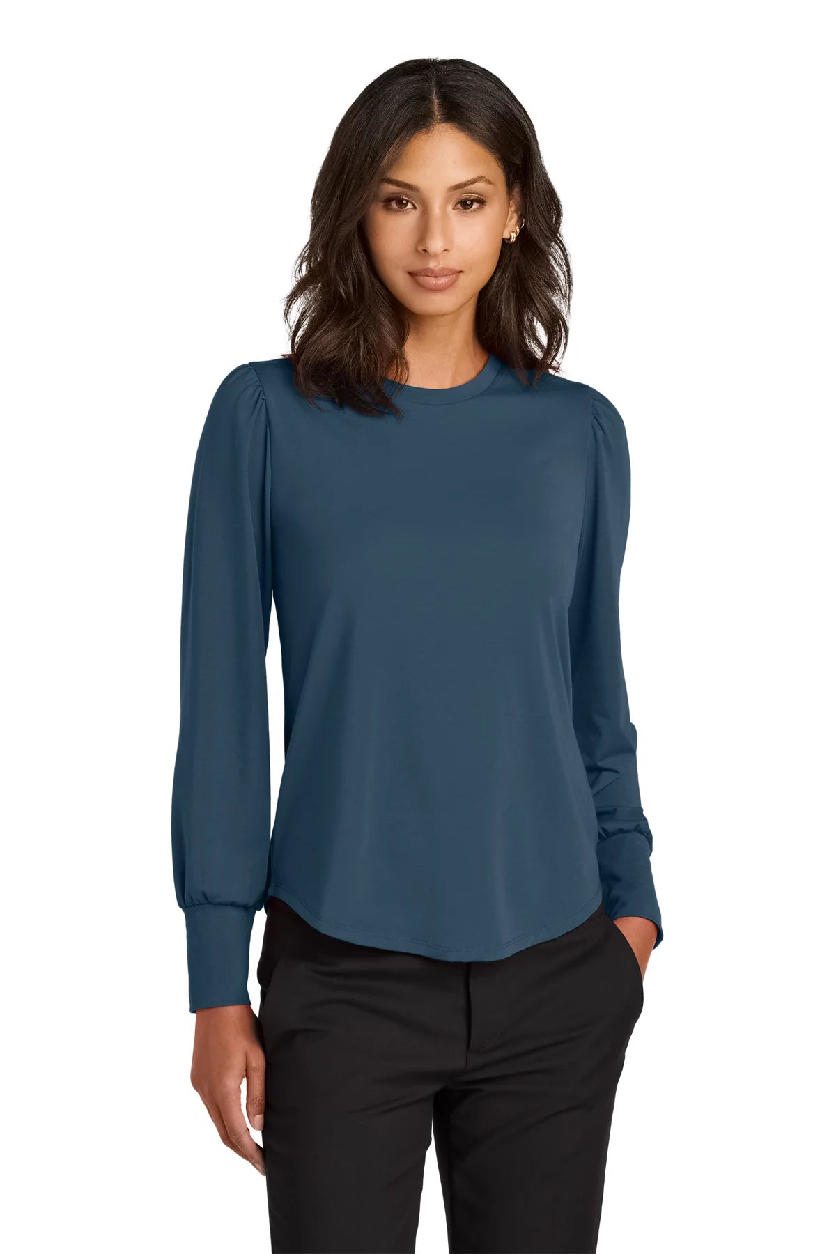 Mercer+Mettle Ladies Stretch Jersey Long Sleeve Blouson Top