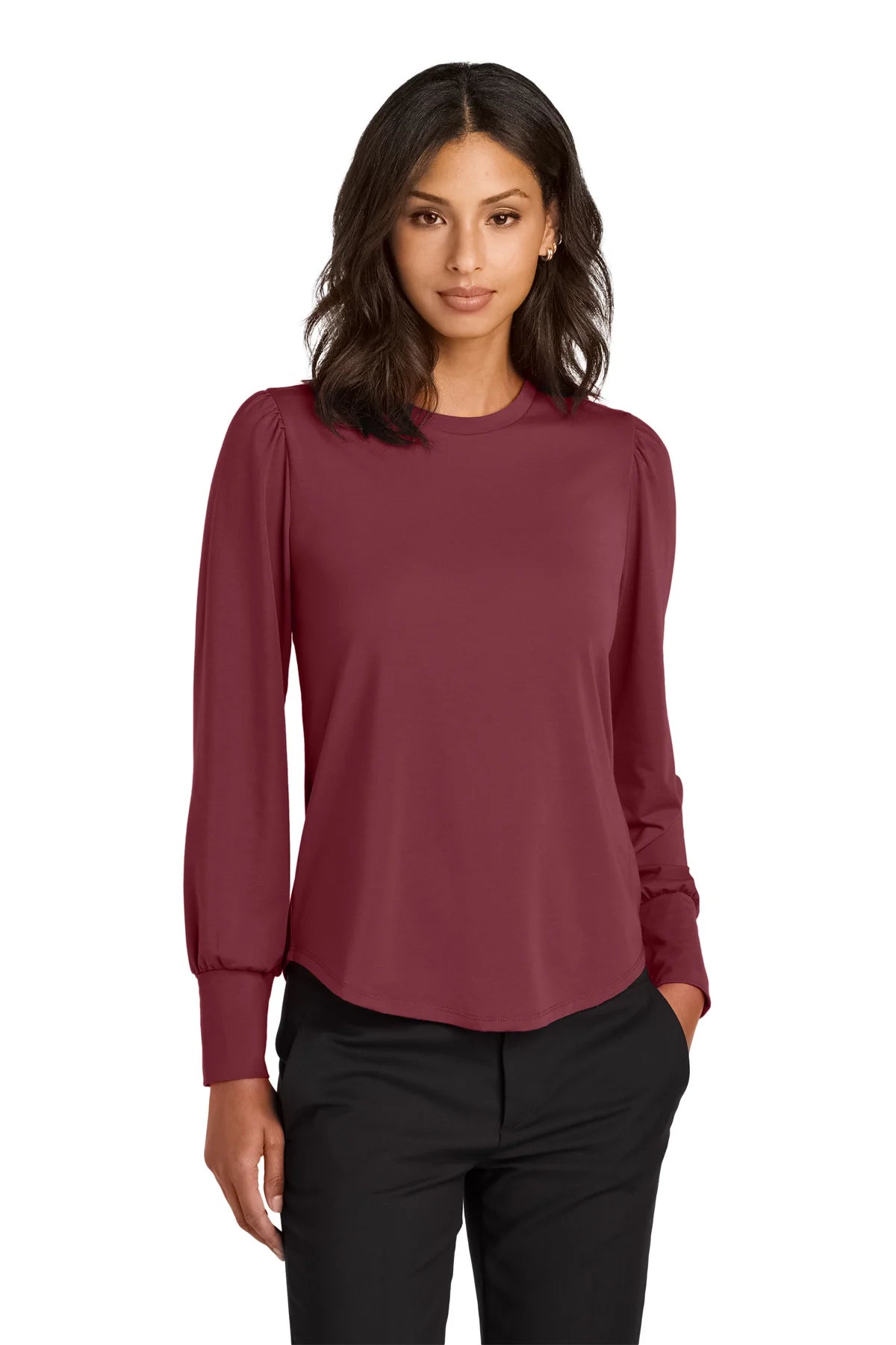 Mercer+Mettle Ladies Stretch Jersey Long Sleeve Blouson Top