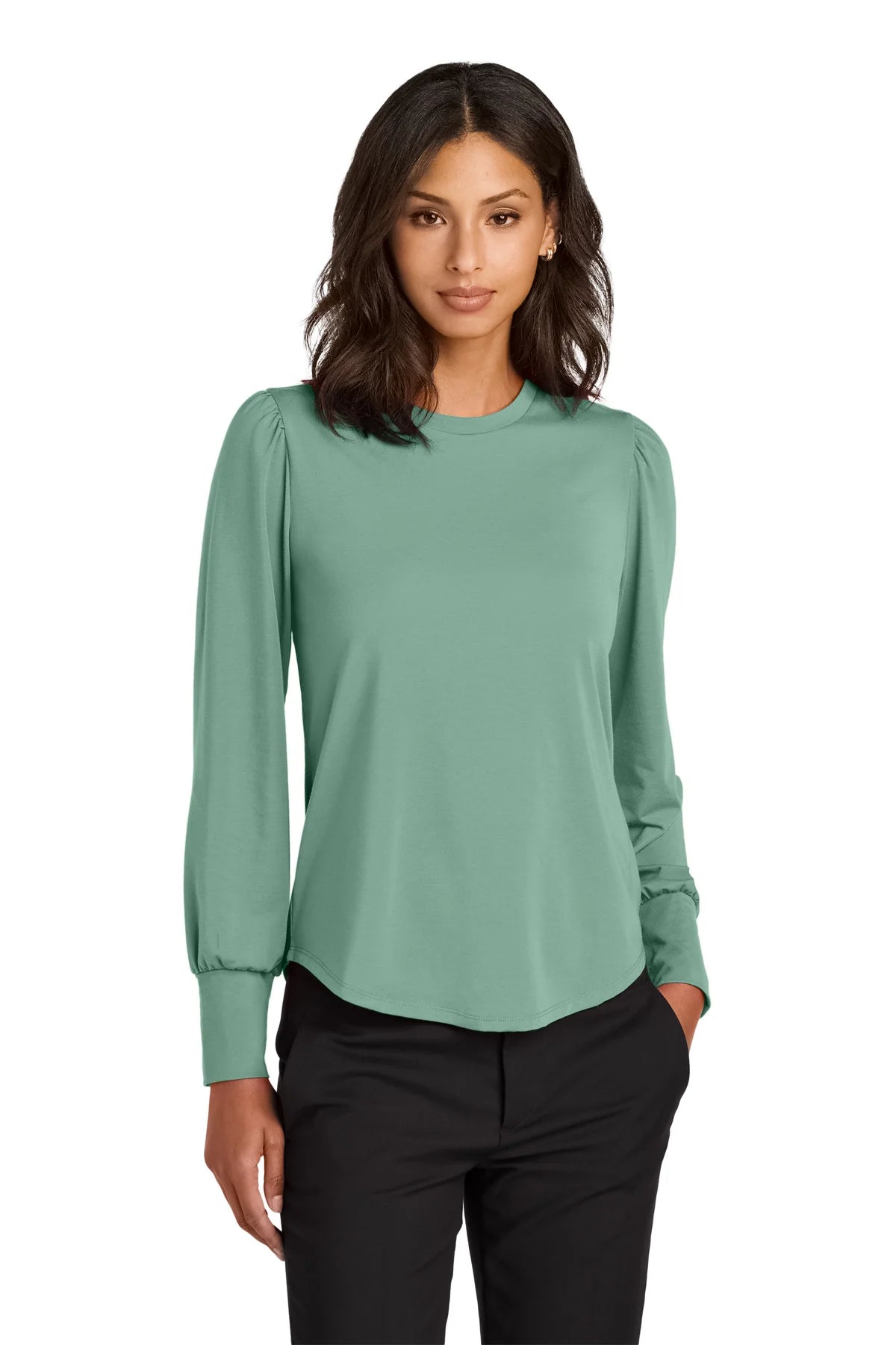 Mercer+Mettle Ladies Stretch Jersey Long Sleeve Blouson Top