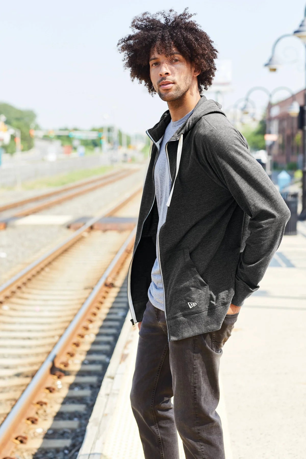 New Era Sueded Cotton Blend Full-Zip Hoodie