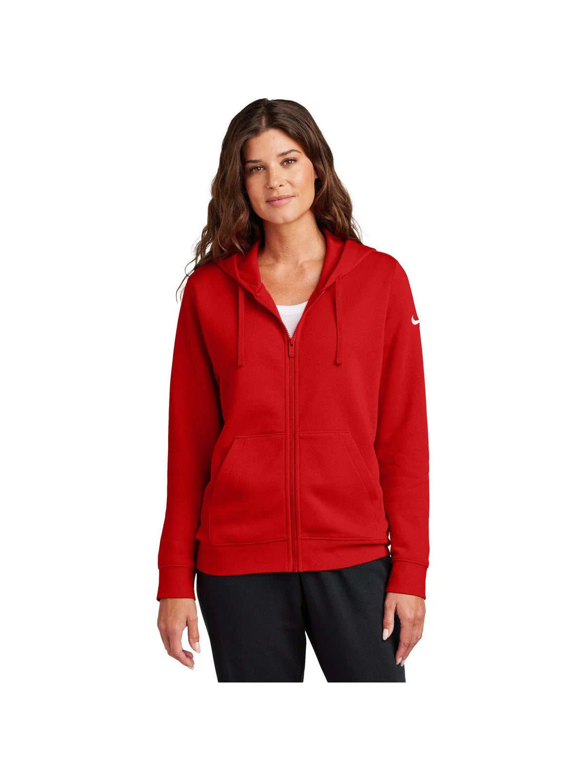 Nike Women's Club Fleece Sleeve Swoosh Full-Zip Hoodie