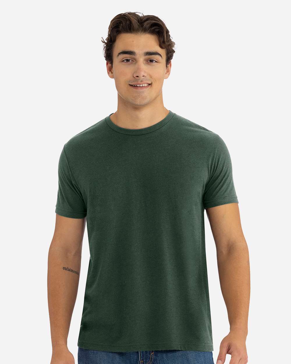 Next Level Apparel Unisex Tri-Blend Tee with custom logo embroidery