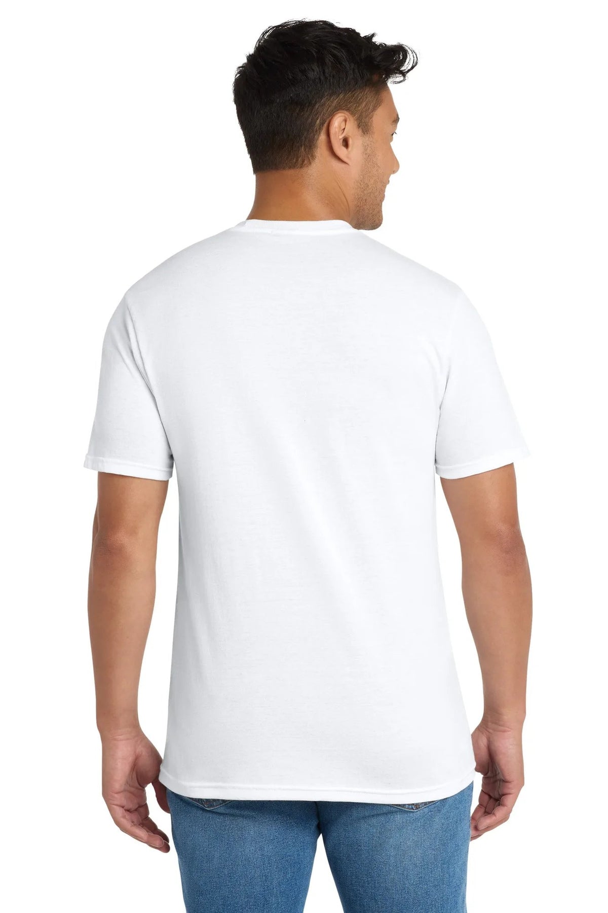 Port & Co Tri-Blend Tee with custom logo embroidery