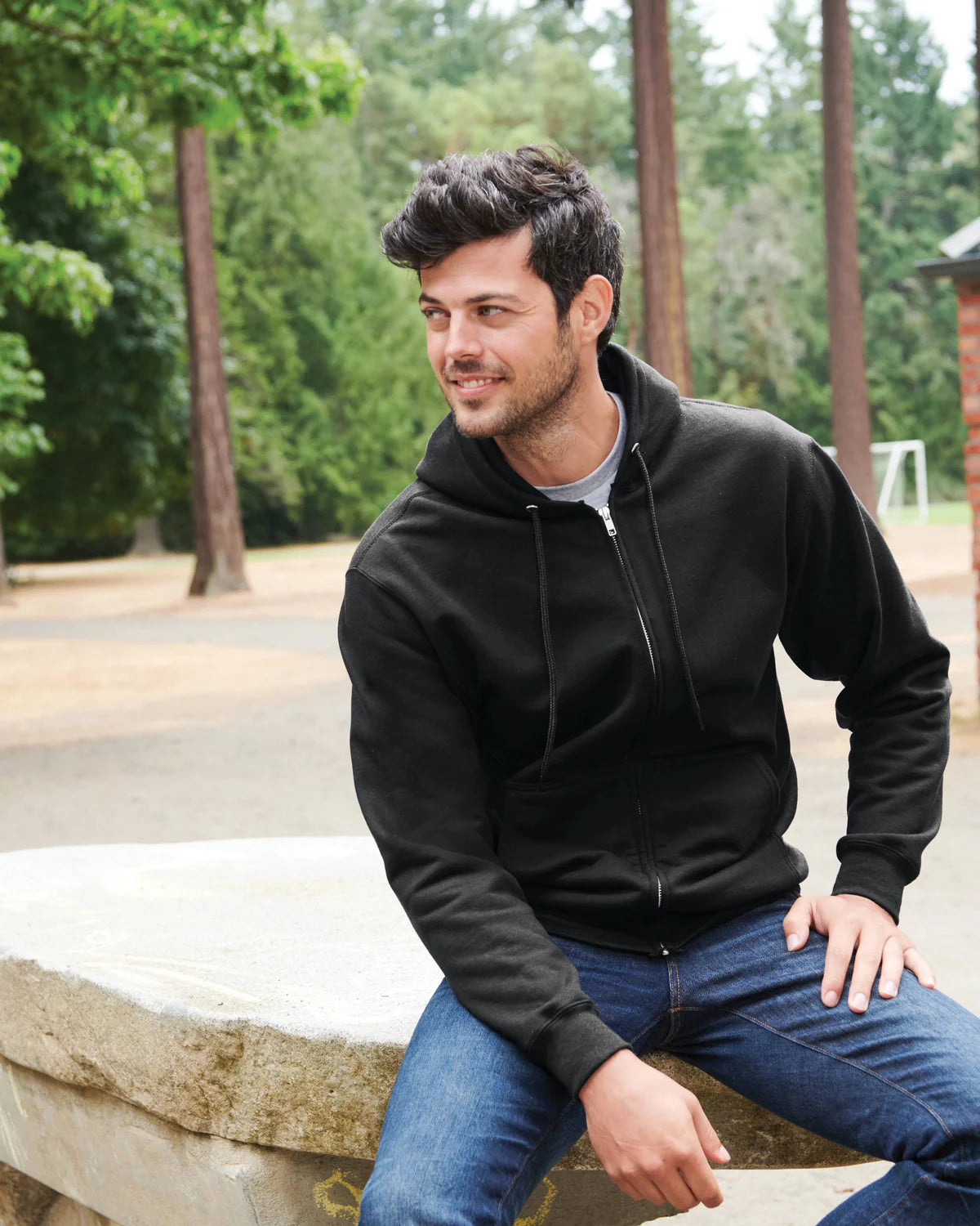 Port & Company Essential Fleece Full-Zip Hooded Sweatshirt