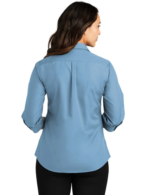 Port Authority Ladies 3/4-Sleeve Carefree Poplin Shirt