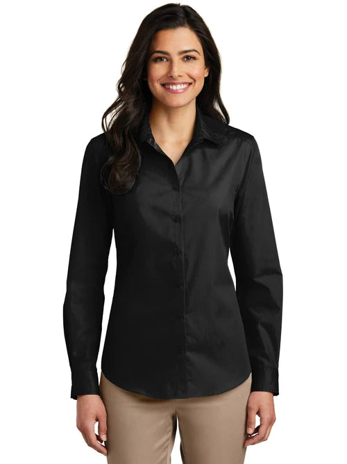 Port Authority Ladies Long Sleeve Carefree Poplin Shirt