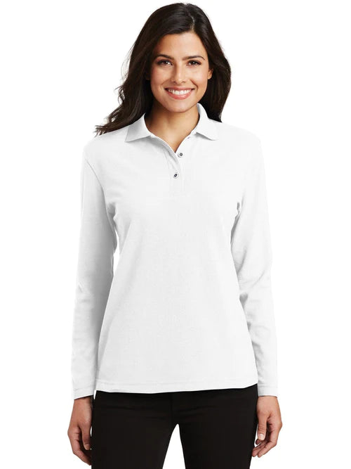 Port Authority Ladies Silk Touch Long Sleeve Polo