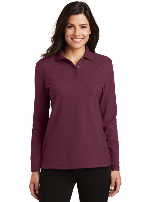 Port Authority Ladies Silk Touch Long Sleeve Polo
