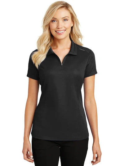 Port Authority Women's Pinpoint Mesh Zip Polo