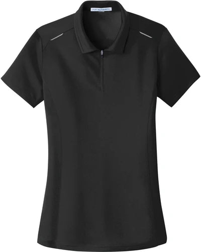 Port Authority Women's Pinpoint Mesh Zip Polo