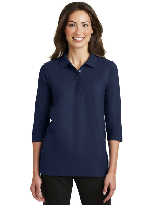 Port Authority Ladies Silk Touch 3/4-Sleeve Polo