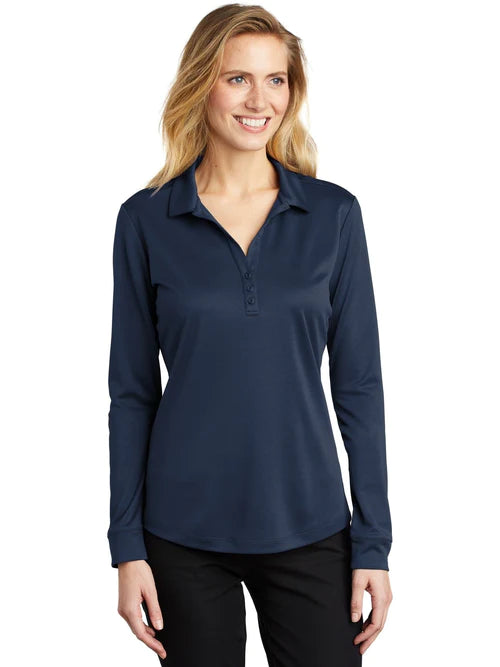 Port Authority Ladies Silk Touch Performance Long Sleeve Polo