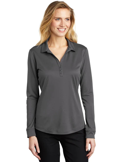 Port Authority Ladies Silk Touch Performance Long Sleeve Polo