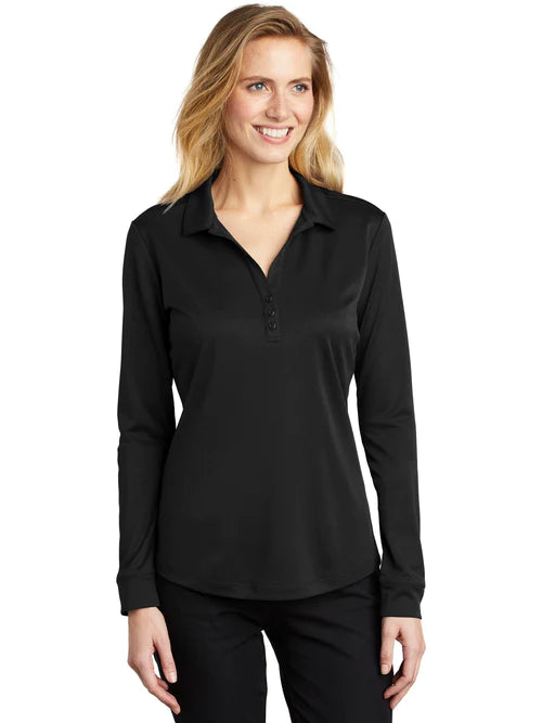 Port Authority Ladies Silk Touch Performance Long Sleeve Polo