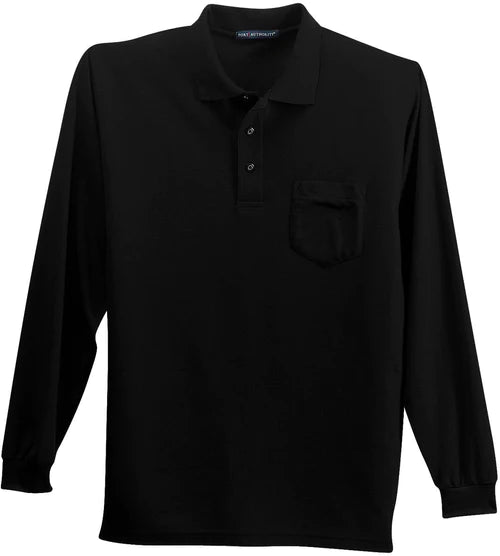 Port Authority Silk Touch Long Sleeve Polo with Pocket