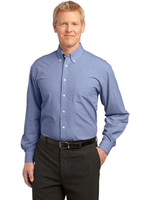 Port Authority Plaid Pattern Easy Care Shirt