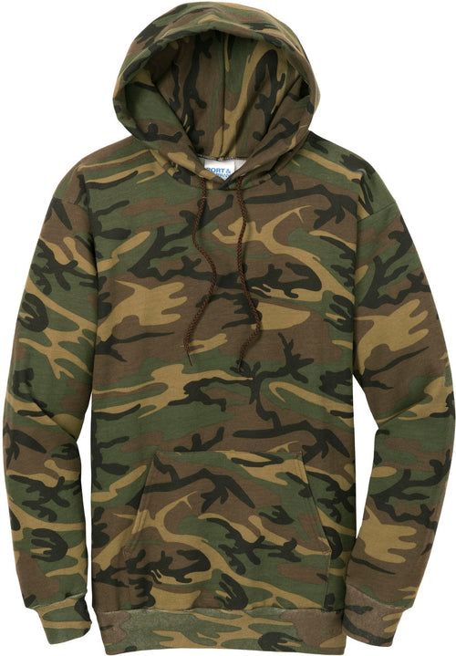 Port & Co Core Fleece Camo Pullover Hooded Sweatshirt