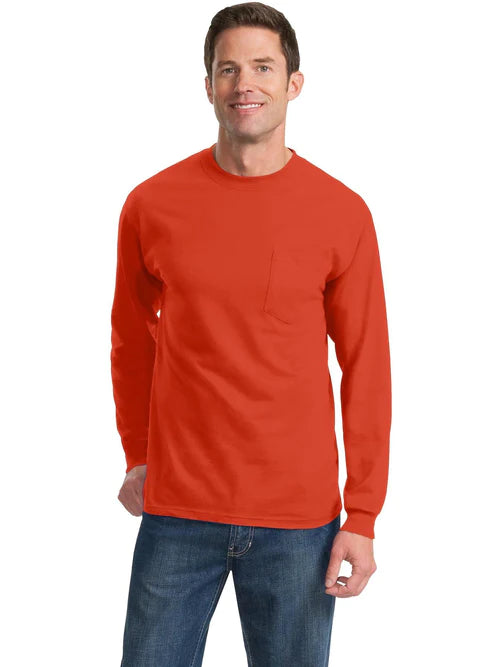 Port & Company Long Sleeve Essential Pocket Tee