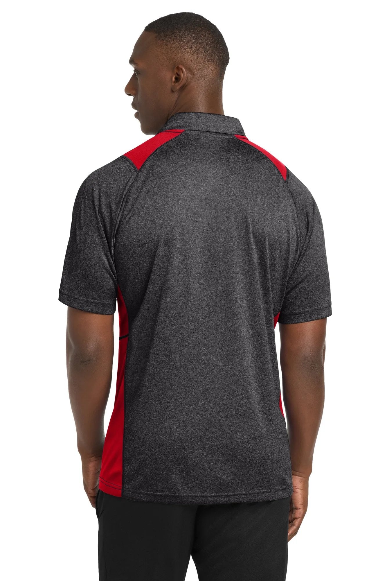 Sport-Tek Heather Colorblock Contender Polo with custom logo embroidery