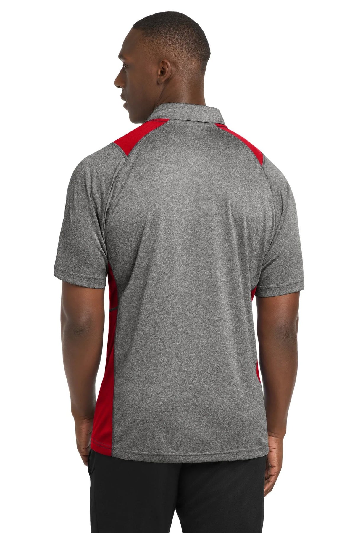 Sport-Tek Heather Colorblock Contender Polo with custom logo embroidery