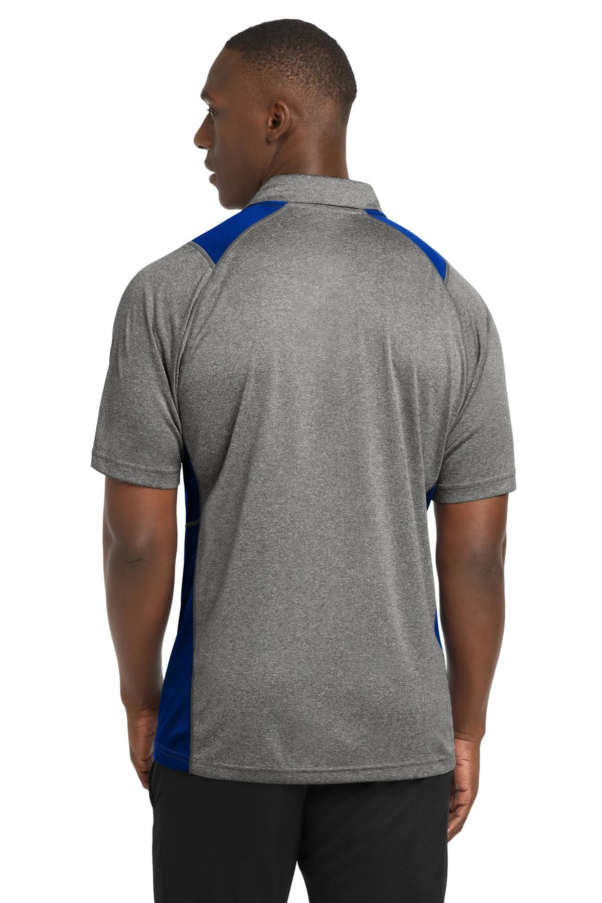 Sport-Tek Heather Colorblock Contender Polo with custom logo embroidery