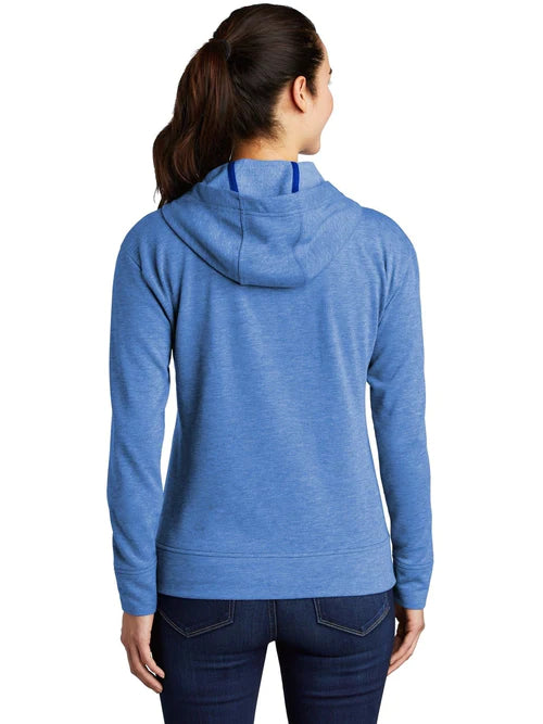Sport-Tek Ladies PosiCharge Tri-Blend Wicking Fleece Full-Zip Hooded Jacket