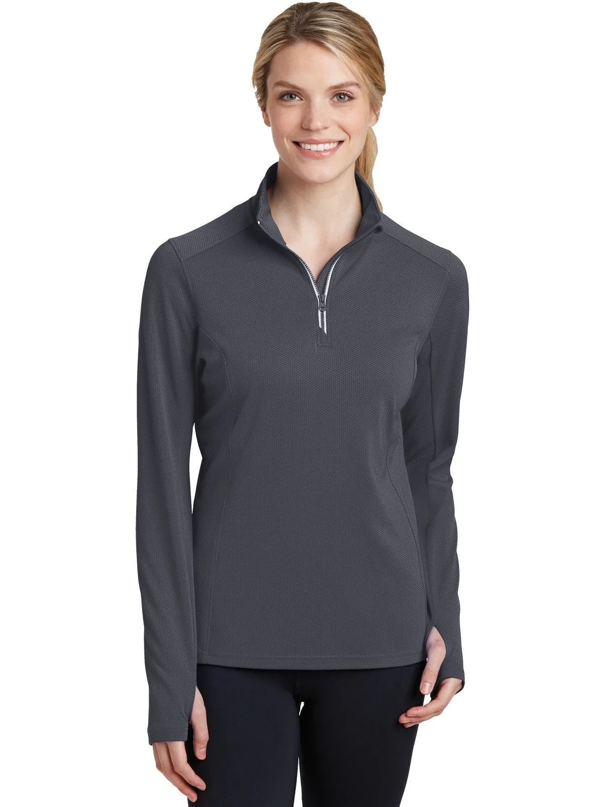 Sport-Tek Women's Sport-Wick Textured 1/4-Zip Pullover