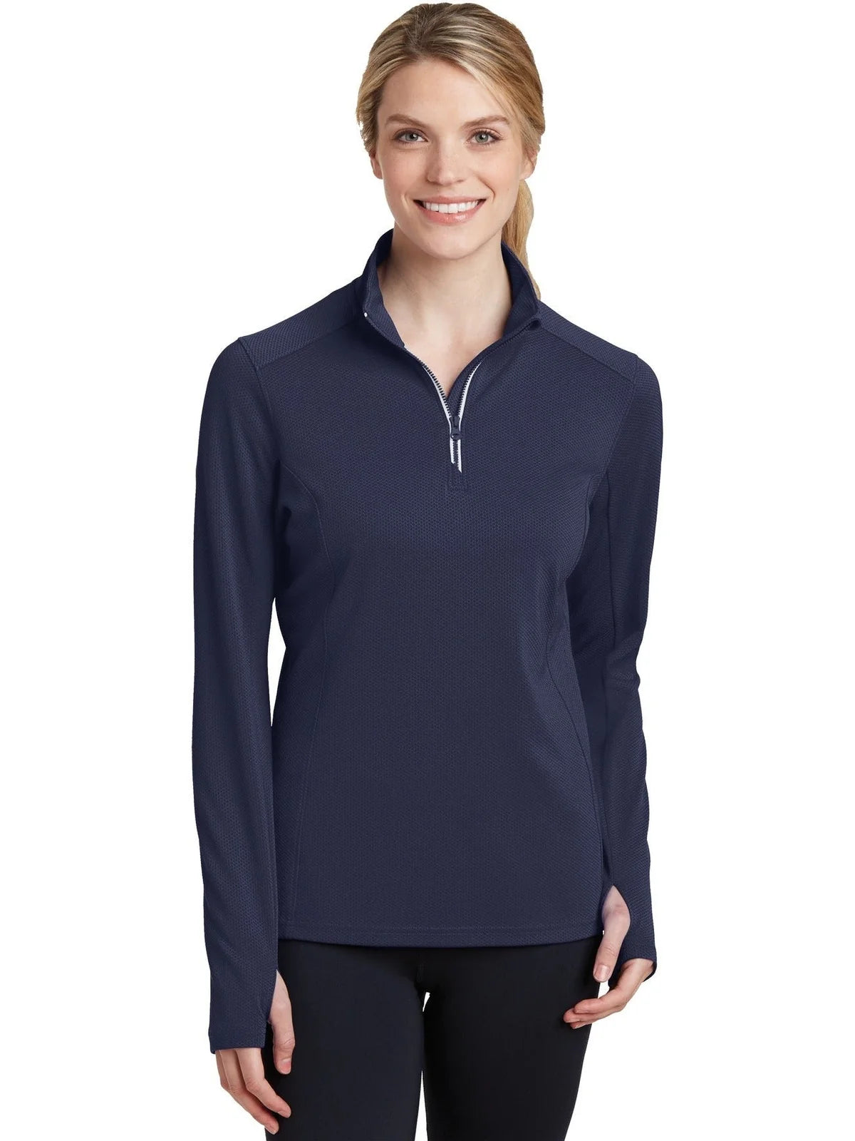 Sport-Tek Women's Sport-Wick Textured 1/4-Zip Pullover