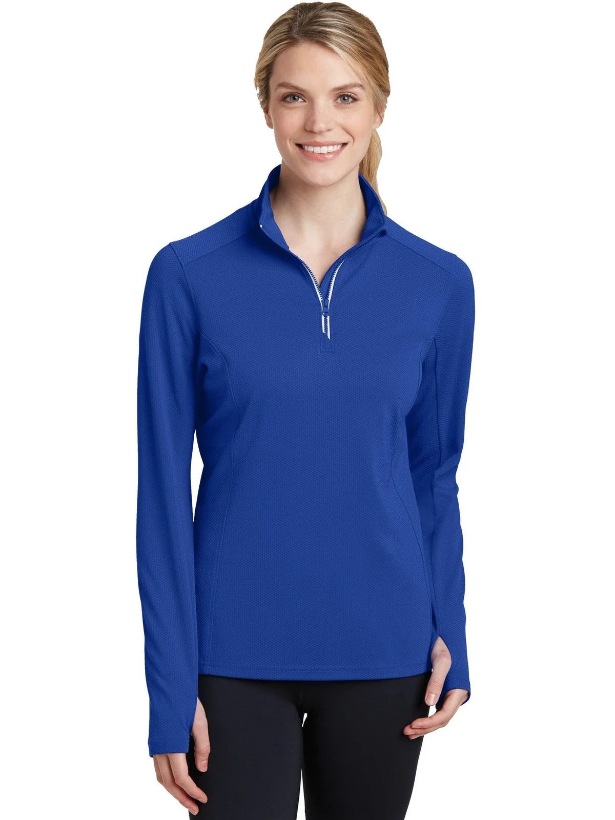 Sport-Tek Women's Sport-Wick Textured 1/4-Zip Pullover