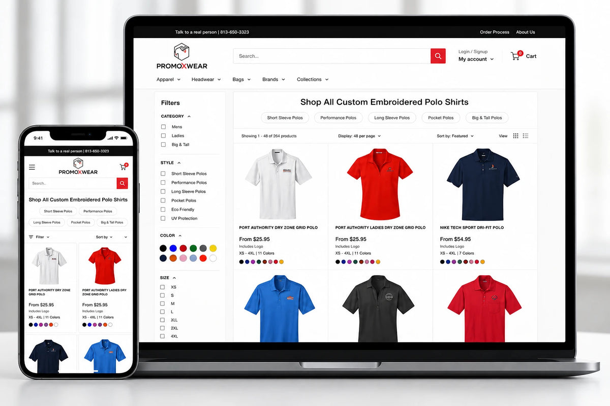 Custom online company apparel store