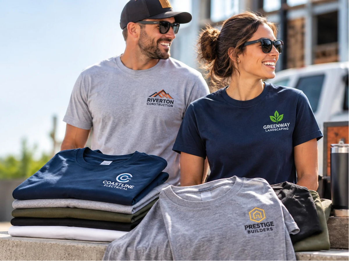 Custom embroidered T-shirts for businesses