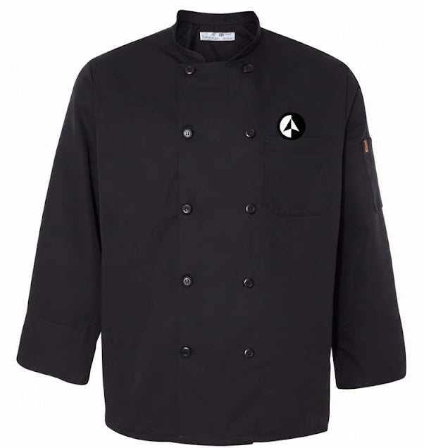 Ten Pearl Button Black Chef Coat