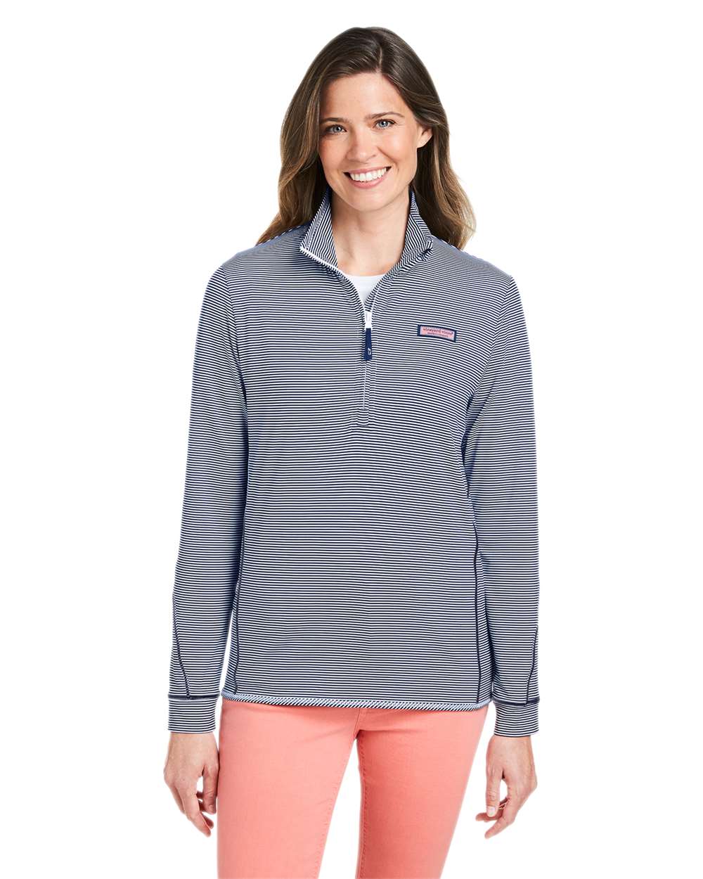 Vineyard Vines Women's Microstripe Sankaty Half-Zip Pullover