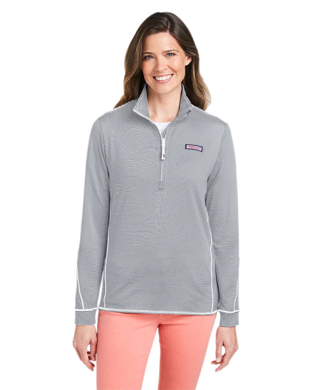 Vineyard Vines Women's Microstripe Sankaty Half-Zip Pullover